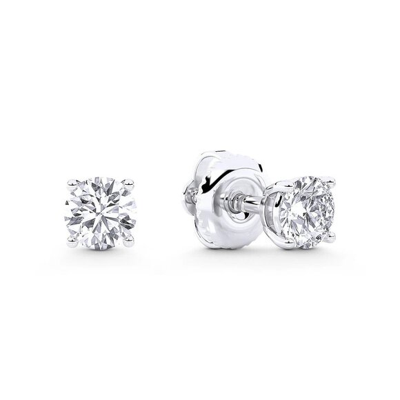 0.50ct Lab Grown Diamond Round Brilliant 4-Prong Stud Earrings in 14k White Gold